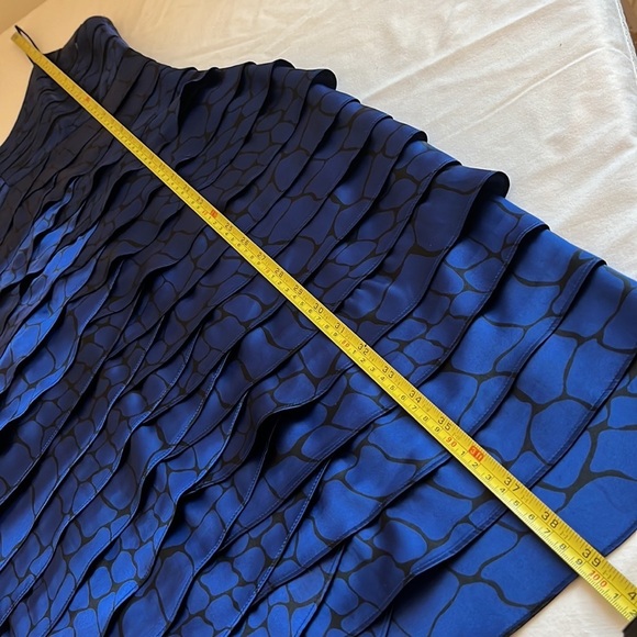 ElizaJ Cocktail Mini Dress, Blue/Black, Sheer Cutout Snake Print Goth Silky - Picture 11 of 13